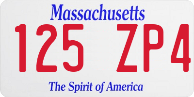 MA license plate 125ZP4