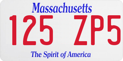 MA license plate 125ZP5