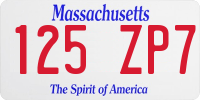 MA license plate 125ZP7