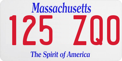 MA license plate 125ZQ0