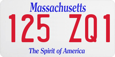 MA license plate 125ZQ1