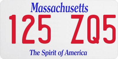 MA license plate 125ZQ5