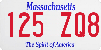 MA license plate 125ZQ8