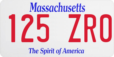 MA license plate 125ZR0