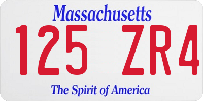 MA license plate 125ZR4