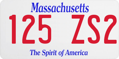 MA license plate 125ZS2