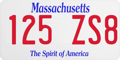 MA license plate 125ZS8