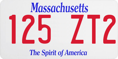 MA license plate 125ZT2
