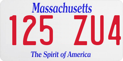 MA license plate 125ZU4