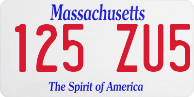 MA license plate 125ZU5
