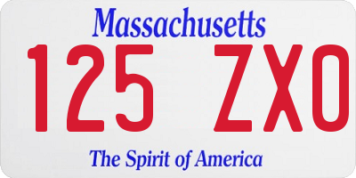 MA license plate 125ZX0