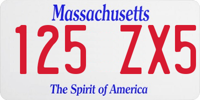 MA license plate 125ZX5