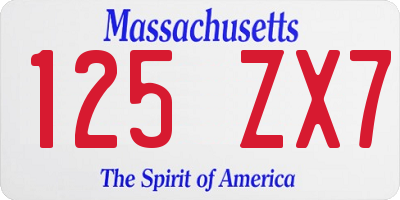 MA license plate 125ZX7