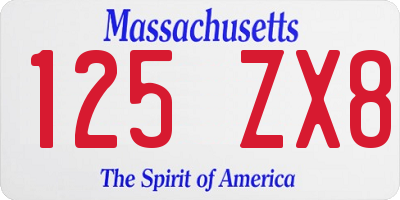 MA license plate 125ZX8