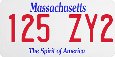 MA license plate 125ZY2
