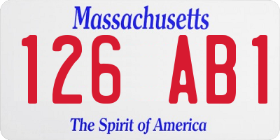 MA license plate 126AB1