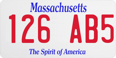 MA license plate 126AB5