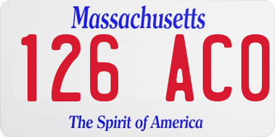 MA license plate 126AC0