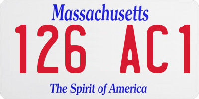 MA license plate 126AC1