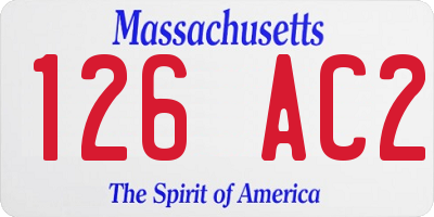 MA license plate 126AC2