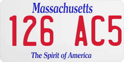 MA license plate 126AC5