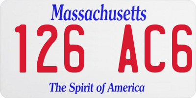 MA license plate 126AC6