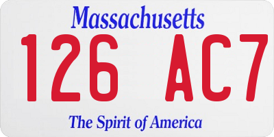 MA license plate 126AC7