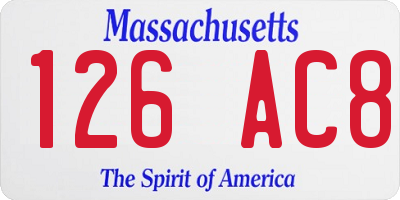 MA license plate 126AC8
