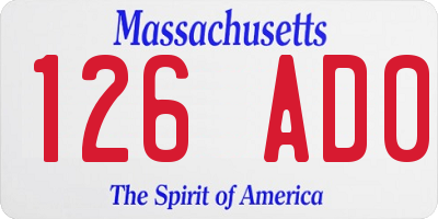 MA license plate 126AD0