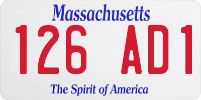 MA license plate 126AD1