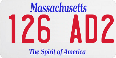 MA license plate 126AD2