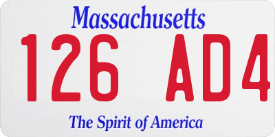 MA license plate 126AD4