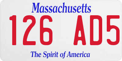 MA license plate 126AD5