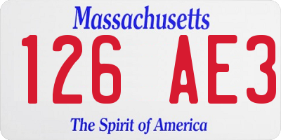 MA license plate 126AE3