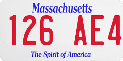 MA license plate 126AE4