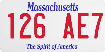 MA license plate 126AE7