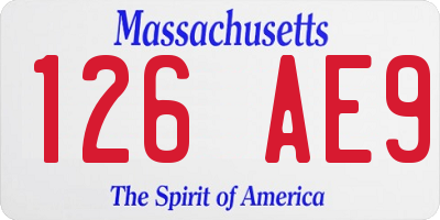 MA license plate 126AE9