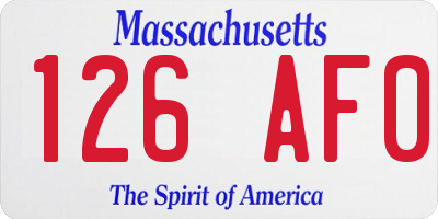 MA license plate 126AF0