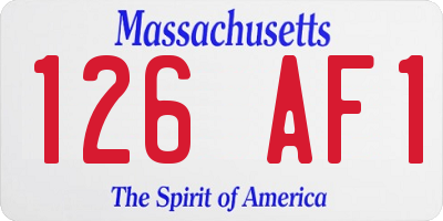 MA license plate 126AF1