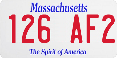 MA license plate 126AF2