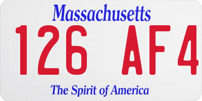 MA license plate 126AF4