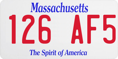 MA license plate 126AF5