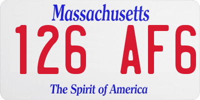 MA license plate 126AF6