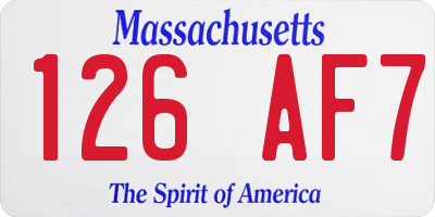 MA license plate 126AF7