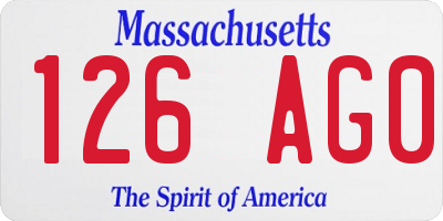MA license plate 126AG0