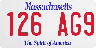 MA license plate 126AG9