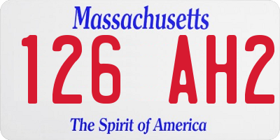 MA license plate 126AH2