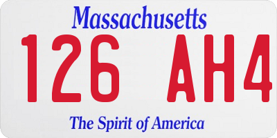 MA license plate 126AH4