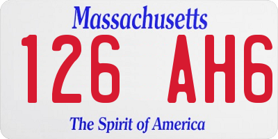 MA license plate 126AH6