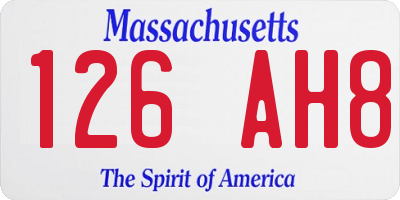 MA license plate 126AH8